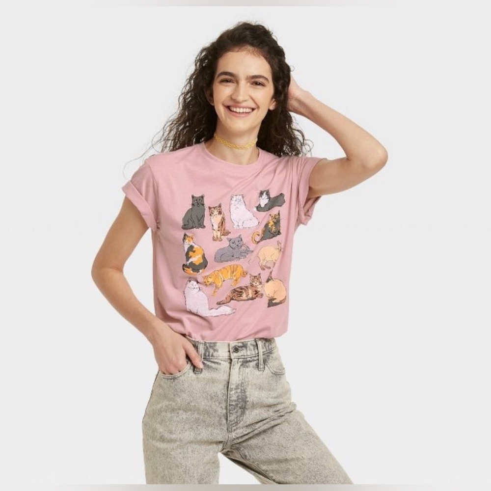 Fifth Sun Pink Cat Lover's Tee